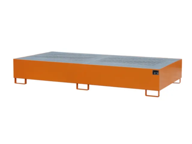 opvangbak,v. 2xIBC,opvangvol. 1000l,HxBxD 435x2650x1300mm,m. rooster