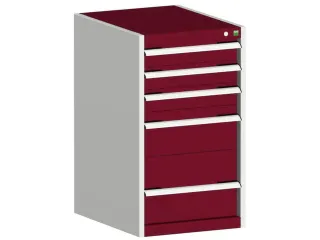 ladekast HxBxD 900x525x650mm 5laden romp RAL7035 front RAL3004 - 1