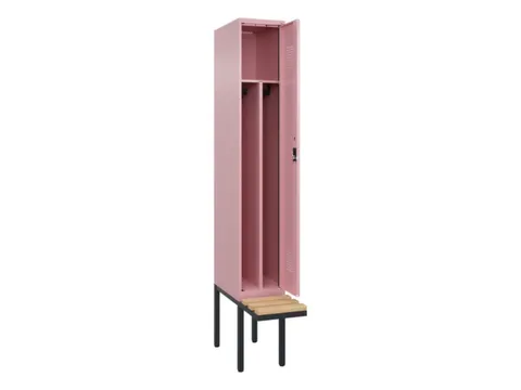 locker met bank,voor scheiding van kleding,HxBxD 2120x300x815mm,1vak