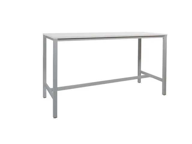 Domino Basic Statafel 160x80x110cm Wit blad, Onderstel Aluminium