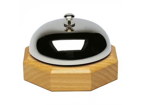 Westmark Receptiebel 9cm Verchroomd met houten voet