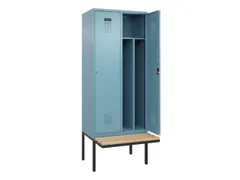 locker met bank,voor scheiding van kleding,HxBxD 2120x800x815mm,2vak