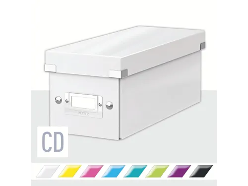 Cd-box Leitz Click & Store 143x136x352mm Wit 84% gerecycled karton