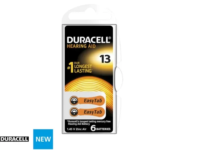 Batterij Duracell Hearing DA13 Ø7,9mm 310mAh 6 stuks