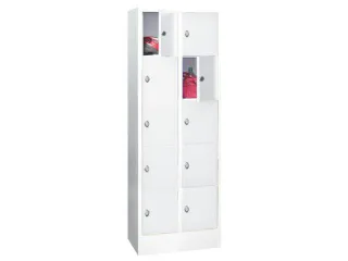 lockerkast,HxBxD 1850x600x500mm,2x5vakken,RAL7035,front RAL3000 - 1
