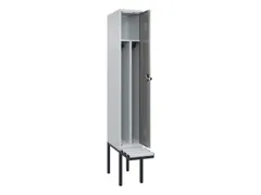 locker met bank,voor scheiding van kleding,HxBxD 2120x300x815mm,1vak