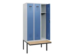 locker met bank,HxBxD 1950x900x815mm,3vak,vak B 300mm,cilinderslot