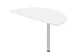 aanbouwtafel,i.h.v.,HxBxD 720-840x1200x600mm,halfrond,Bl-wit