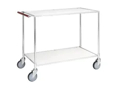 Tafelwagen,Draagverm. 150Kg,2Etage(S),Etage(S) Melaminecoating,Wit