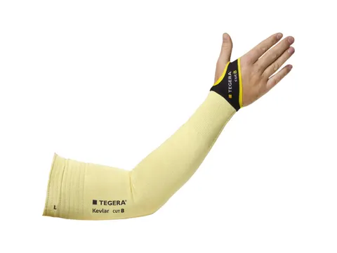 Tegera 74 snijbestendige armbescherming, zwart/geel, maat 8, per 6 paa