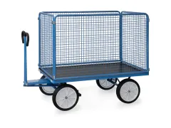 Handtrekwagens 6445v 1000kg 1600x900mm Draadgaas Wanden Massief Rubber