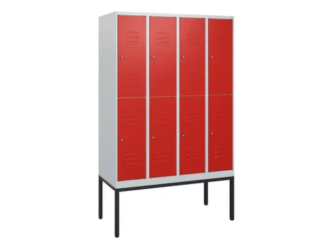 dubbeldekse locker,HxBxD 1950x1200x500mm,4x2vak.,vak B 300mm,cil.-slot