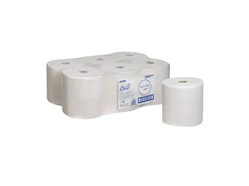Scott 6665 Performance Handdoekrol Wit 1-Laags 6 rollen