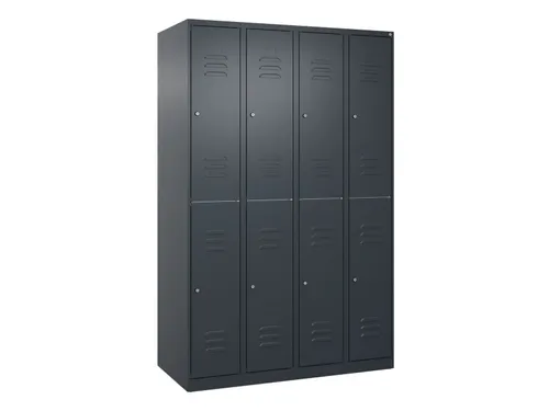 dubbeldekse locker,HxBxD 1850x1200x500mm,4x2vak.,vak B 300mm,cil.-slot