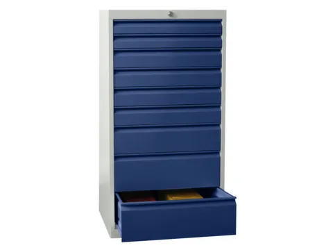 ladekast HxBxD 1200x500x600mm 9laden cilinderslot RAL7035 front RAL501