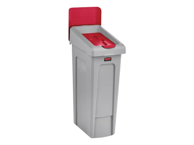 Couvercle Rubbermaid pour Station de recyclage Slim Jim fermé rouge