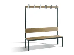 omkleedbank,HxLxD 1710x1500x407mm,HPL eiken-sereno,frame staal RAL7021