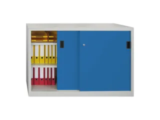 schuifdeurkast,HxBxD 1000x1500x500mm,RAL7035,front RAL5012 - 2