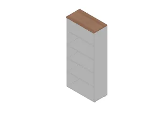 kantoorstelling 2000x900x450mm 5 OH 4xhouten vloer aluminium noten - 1