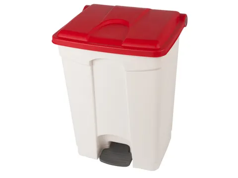 pedaalemmer,1x70l,HxBxD 673x495x412mm,romp PP wit,deksel PP rood