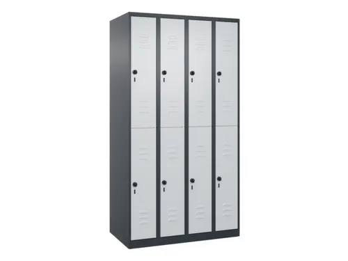 dubbeldekse locker,HxBxD 1850x1000x500mm,4x2vak.,vak B 250mm