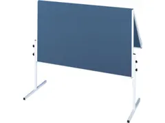 inklapbaar presentatiebord 150x120cm Vilt Blauw frame metaal wit