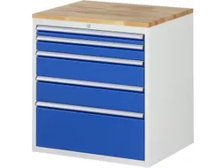 ladekast 825x770x650mm 5laden cilinderslot RAL7035 RAL5010 beuken