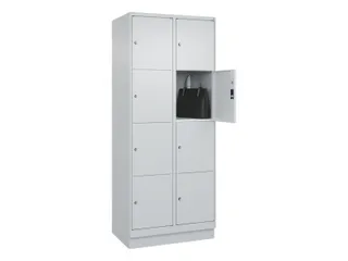 lockerkast,HxBxD 1950x800x500mm,2x4vakken,vak B 400mm,cil.-slot,sokkel - 1
