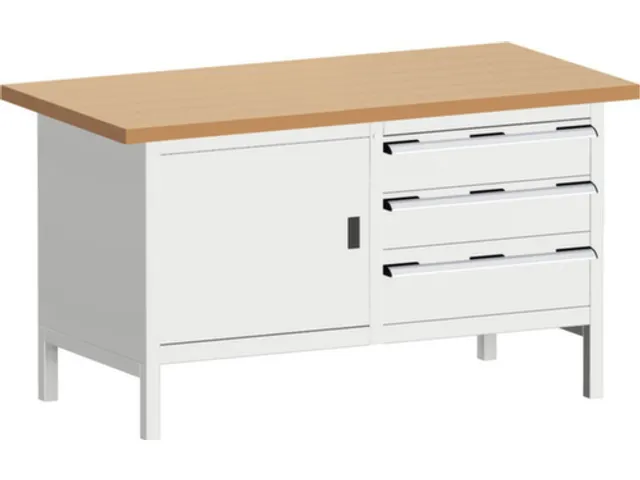 werkbank met opbergruimte,HxBxD 840x1500x750mm,beukenblad