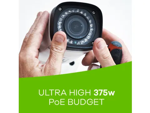 GS1350-12HP, 12 Port managed CCTV PoE switch, long range, 130W