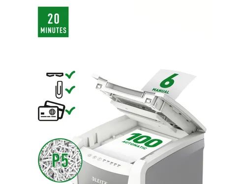 Papiervernietiger Leitz IQ Auto+ Small Office 100 P-5 snippers 2x15mm