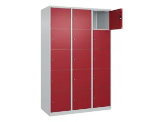 lockerkast,HxBxD 1850x1200x500mm,3x5vakken,vak B 400mm,cil.-slot - 1