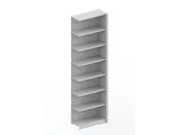 kantoorstelling aanbouwveld HxBxD 2550x756x335mm 7 OH Stalen Ral7035