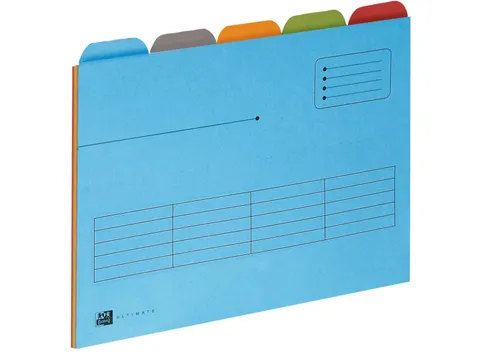 Ultimate dossiermap A4 uit karton 5 tabs assorti