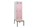 locker met bank,voor scheiding van kleding,HxBxD 2120x600x815mm,2vak