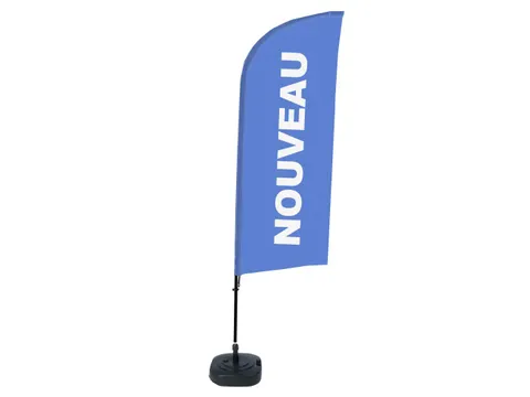 Promotievlag Alu Wind complete set "NOUVEAU" Blauw