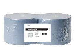 Poetsrol verlijmd blauw 2-laags 2 rol 360m