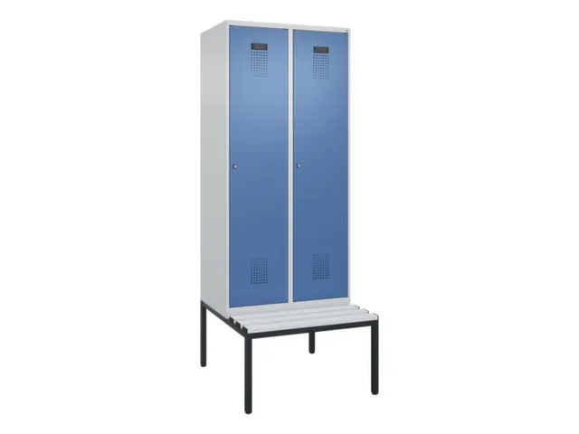 locker met bank,voor scheiding van kleding,HxBxD 2120x800x815mm,2vak