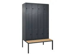 Z-garderobekast,HxBxD 2120x1200x815mm,8vak,vak B 300mm,draaigrendel