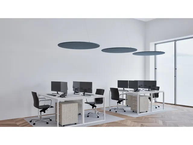 Akoestisch PET-vilt rond plafondpaneel Ø120cm Blauw