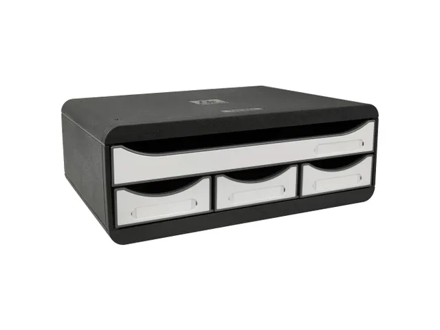 TOOLBOX MINI 4 lades zwart/wit glossy