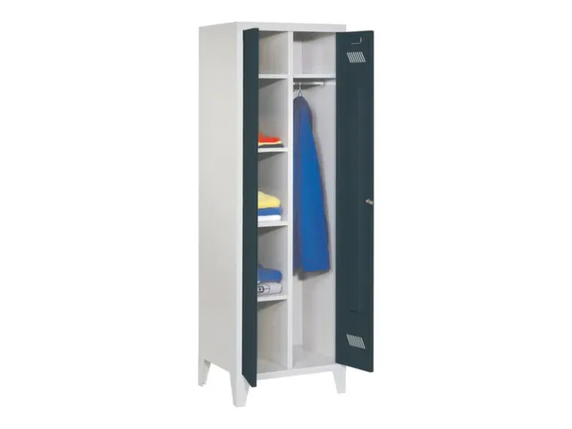 kleding-/wasgoedkast,HxBxD 1850x600x500mm,RAL7035,front RAL7016