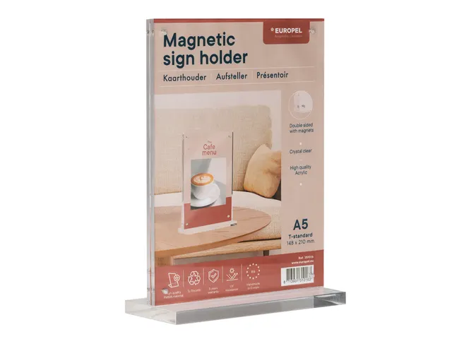 Europel Kaarthouder Luxe T-standaard A5 Staand Acryl