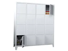 lockerkast,RAL 7035,HxBxD 1850x1600x500mm,4x4vakken,vak B 400mm