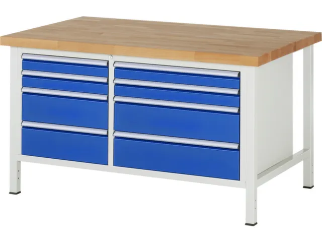 werkbank,HxBxD 840-1040x1500x900mm,beukblad,draagverm. 1250kg,4voeten