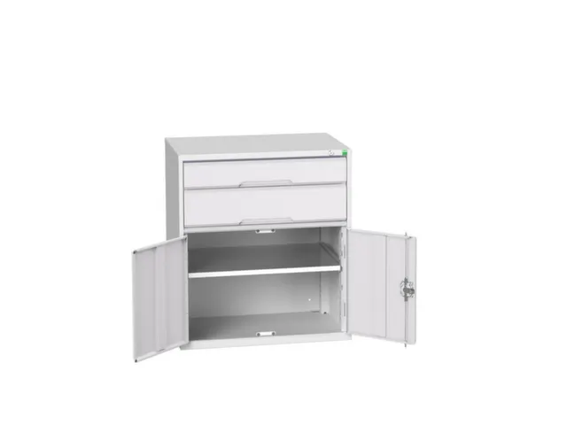 ladekast HxBxD 900x800x550mm 2laden 2deuren RAL7035 front RAL7035