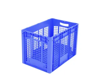 Euronorm Stapelkrat Pp 420x600x400mm Wanden/Bodem Opengewerkt Blauw - 1