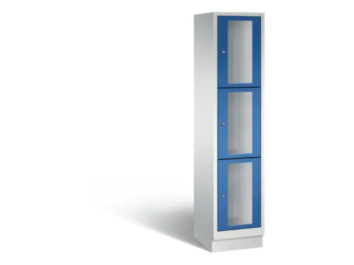 Lockerkast 1800x420x500mm 1x3 vakken Cilinderslot, Sokkel, RAL5010