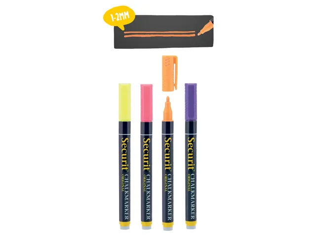 Krijtstift Securit Sma-100 Rond 1-2mm Assorti 4 stuks