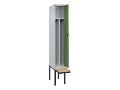 locker met bank,voor scheiding van kleding,HxBxD 2120x300x815mm,1vak